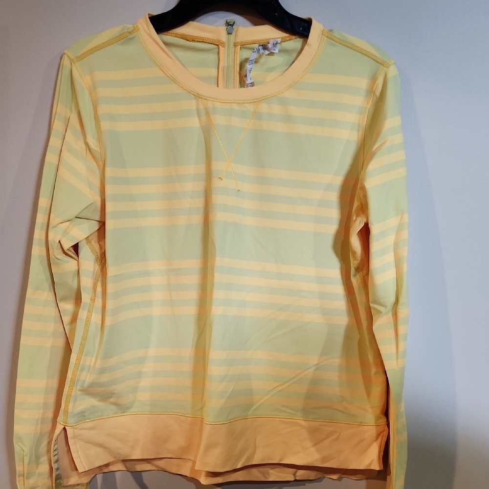 Lululemon Rare Find Yellow Striped Long Sleeve Top